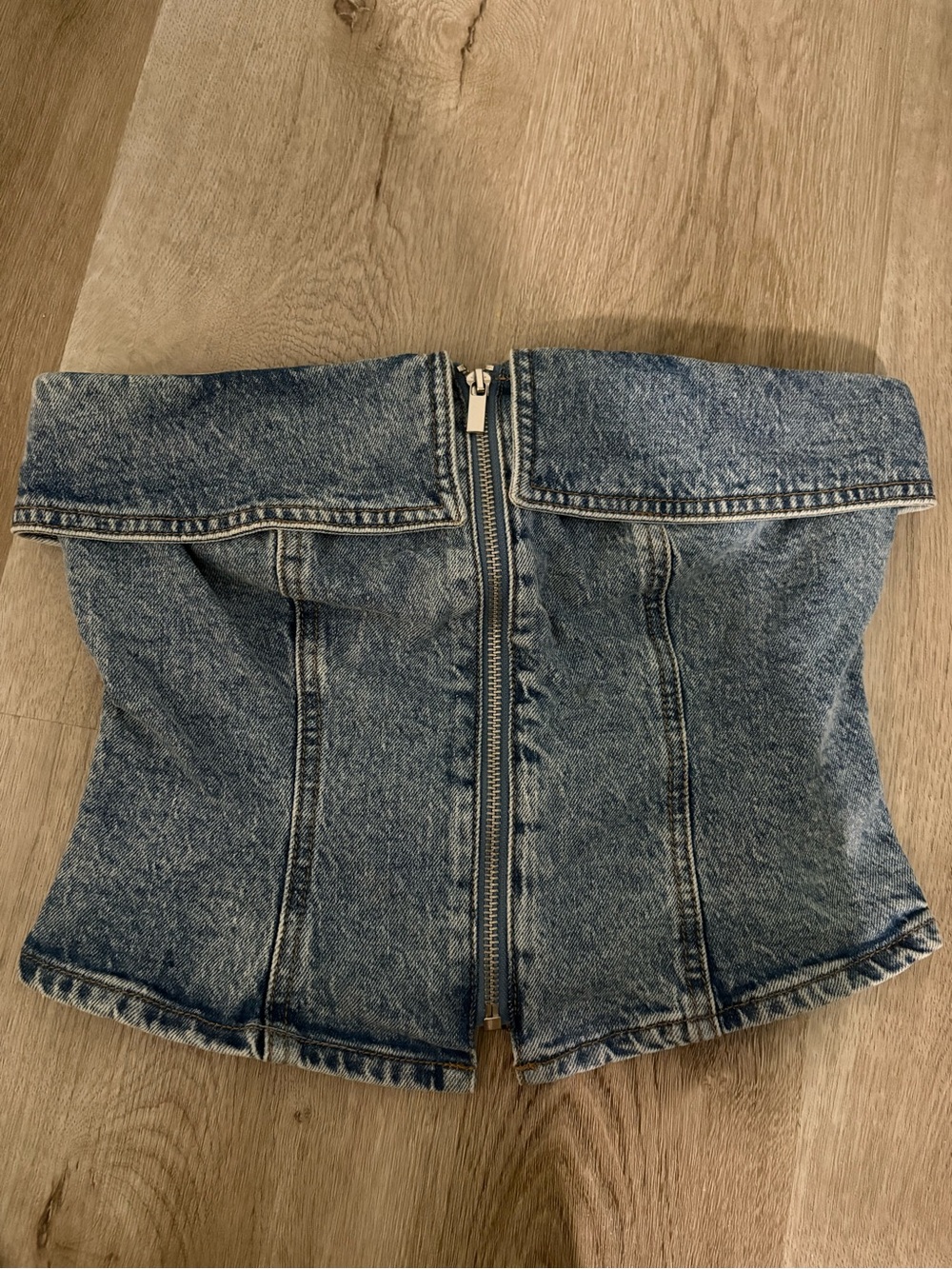 NWOT Wild Fable Denim Corset Tube Top w/Zip Front